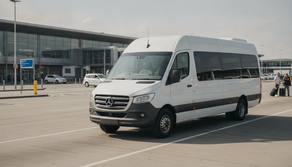 The Ultimate Family Guide to Luton Airport Transfers — executive minibus meeting a group at Luton Airport