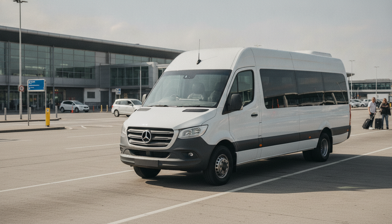 The Ultimate Family Guide to Luton Airport Transfers — executive minibus meeting a group at Luton Airport